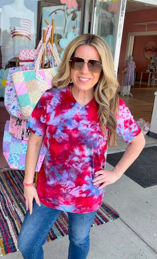 RTS Americana Ice Dye Vneck