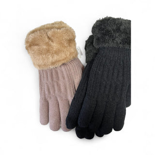 Knit Fur Gloves
