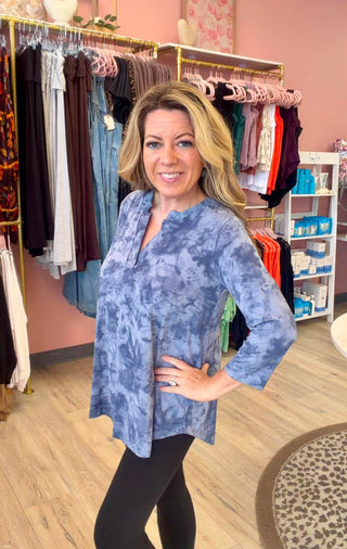 Stormy Blue Tie Dye Top