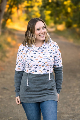 IN STOCK Hailey Pullover Hoodie - Geometric and Charcoal FINAL SALE