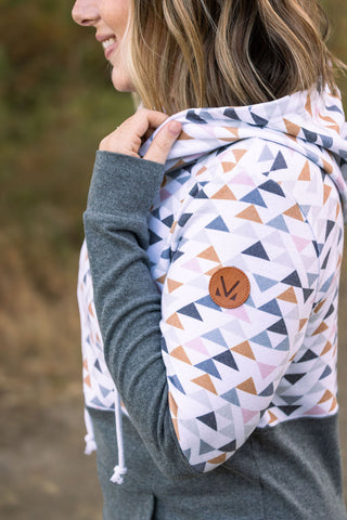IN STOCK Hailey Pullover Hoodie - Geometric and Charcoal FINAL SALE