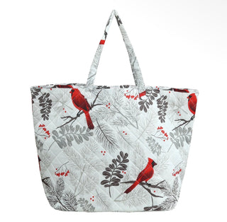 Cardinals Quilted Microfiber Tote Bag