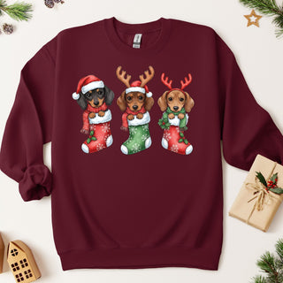 Dog Christmas Stocking Crew Sweatshirt