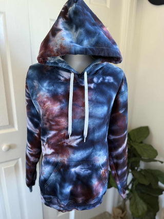Custom Ice Dye Hoodie - Navy Rosebud