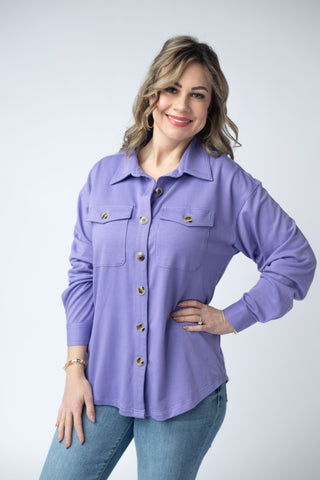 IN STOCK Brenna Button Down Top - Purple