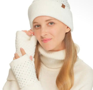 Rhinestone Pom Beanie