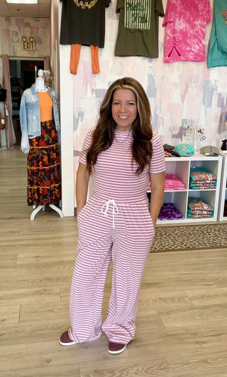 Blush Hour Striped Lounge Set