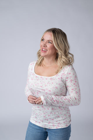 IN STOCK Alyssa Long Sleeve Top - Pretty in Pink Floral FINAL SALE