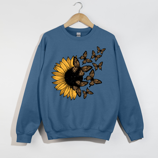 Sunflower Butterfly Crewneck