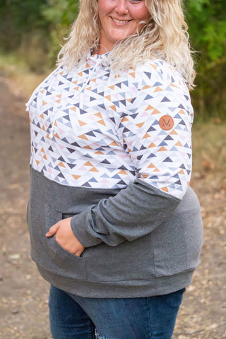 IN STOCK Hailey Pullover Hoodie - Geometric and Charcoal FINAL SALE