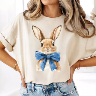 Blue Bow Bunny Tshirt