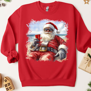Red Solo Cup Beach Santa Crew Sweatshirt