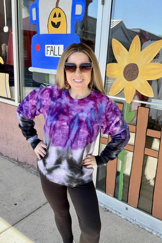 Midnight Ombre Ice-dye Crewneck
