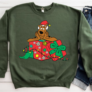 Colorful Christmas Dog Crew Sweatshirt