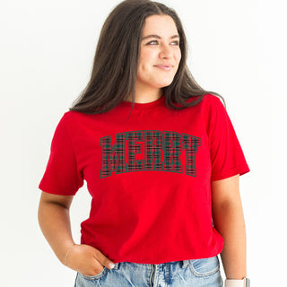 Plaid Merry Tshirt
