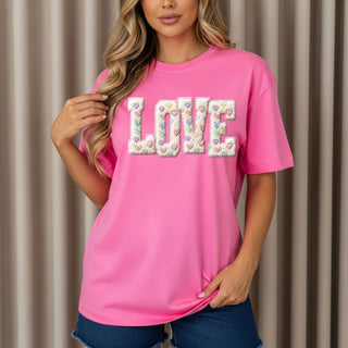 Faux Candy Heart Appliqué Tshirt