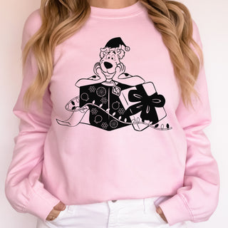 Black Christmas Dog Crew Sweatshirt