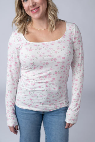 IN STOCK Alyssa Long Sleeve Top - Pretty in Pink Floral FINAL SALE