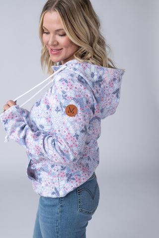 IN STOCK HalfZip Hoodie - Ditsy Blush Floral FINAL SALE