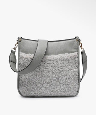 Chloe Teddy Trim Crossbody with Guitar Strap
