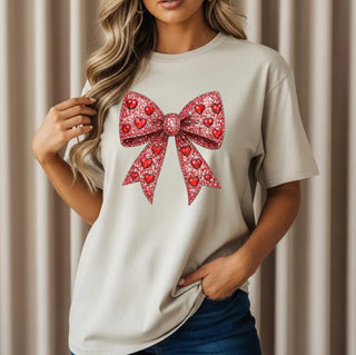 Rhinestone Valentine Bow Tshirt