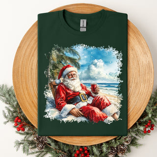 5 O’Clock Beach Santa Tshirt