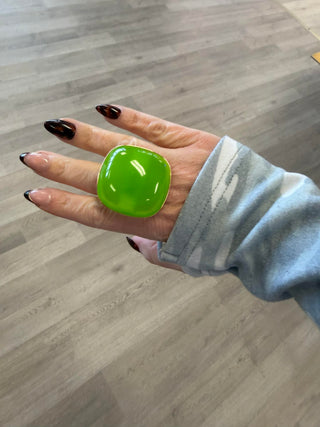 Green Square Gemstone Ring