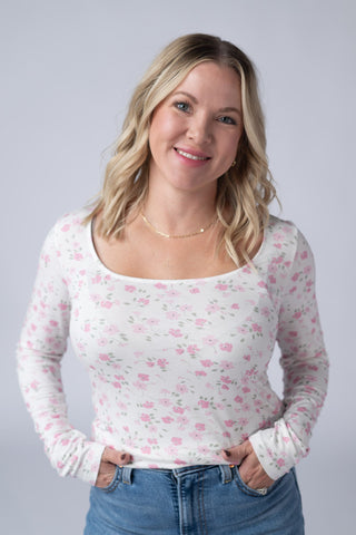 IN STOCK Alyssa Long Sleeve Top - Pretty in Pink Floral FINAL SALE