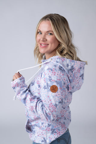 IN STOCK HalfZip Hoodie - Ditsy Blush Floral FINAL SALE