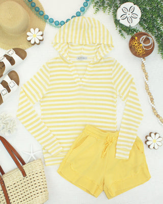 IN STOCK Amelia Striped Hoodie - Lemon FINAL SALE