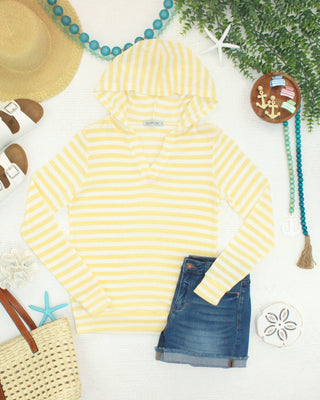 IN STOCK Amelia Striped Hoodie - Lemon FINAL SALE