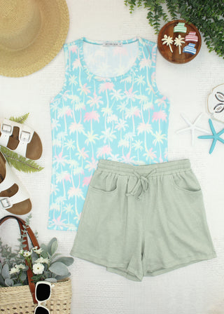 IN STOCK Ava Tank - Aqua Palm