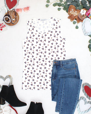 PREBOOK Ava Tank - Monochrome Hearts