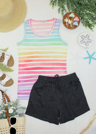 IN STOCK Ava Tank - Rainbow Stripes