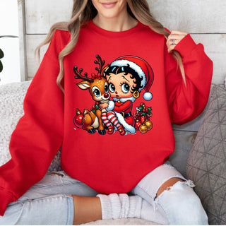 Boop Reindeer Crew Sweatshirt