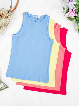 IN STOCK Tara Ribbed Tank - Coral FINAL SAE