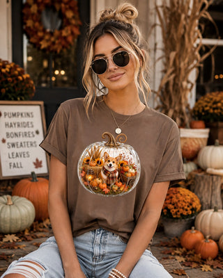 Cozy Pumpkin Corgi Tshirt