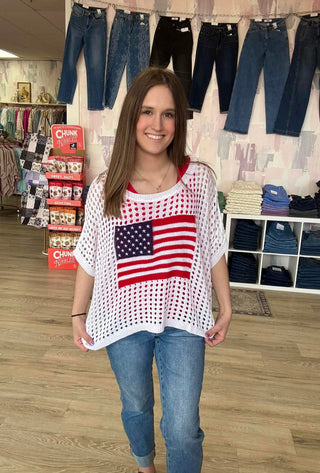 Patriotic American Sweater Top