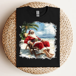 Santa Relaxing on the Beach Tshirt
