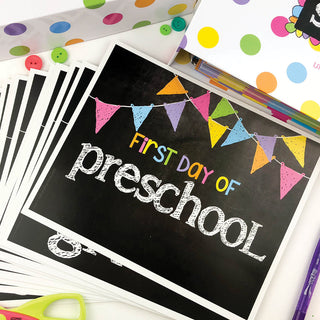 Mom Must-Have School Keepsake Kit | Class Keeper, Photo Prop Deck & School Stickers + BONUS App Membership