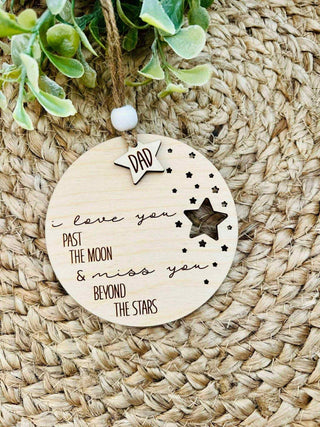 Custom {Name} I love you past the moon Ornament