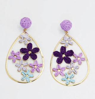 Purple Flower Paradise Earrings