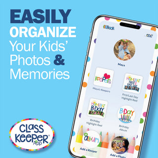 Mom Must-Have School Keepsake Kit | Class Keeper, Photo Prop Deck & School Stickers + BONUS App Membership