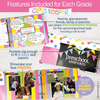 Mom Must-Have School Keepsake Kit | Class Keeper, Photo Prop Deck & School Stickers + BONUS App Membership