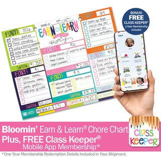 Earn & Learn® Kids Money Management Chore Chart Pad | Dry Erase Savings Tracker for School Age Kids