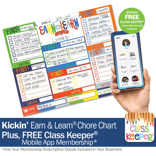 Earn & Learn® Kids Money Management Chore Chart Pad | Dry Erase Savings Tracker for School Age Kids