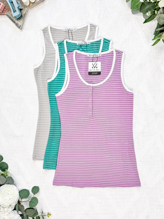 IN STOCK Shiloh Button Snap Tank - Grey FINAL SALE
