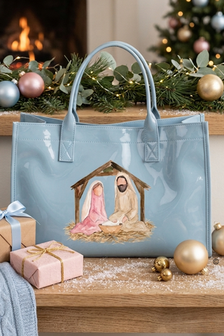 ETA 9/30-10/14 A Sweet Noel Blue Vinyl Tote©