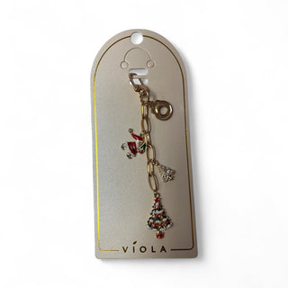 Gold Christmas Charm Keychain