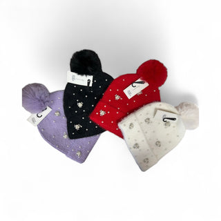Pearl Beanie with Pom Pom